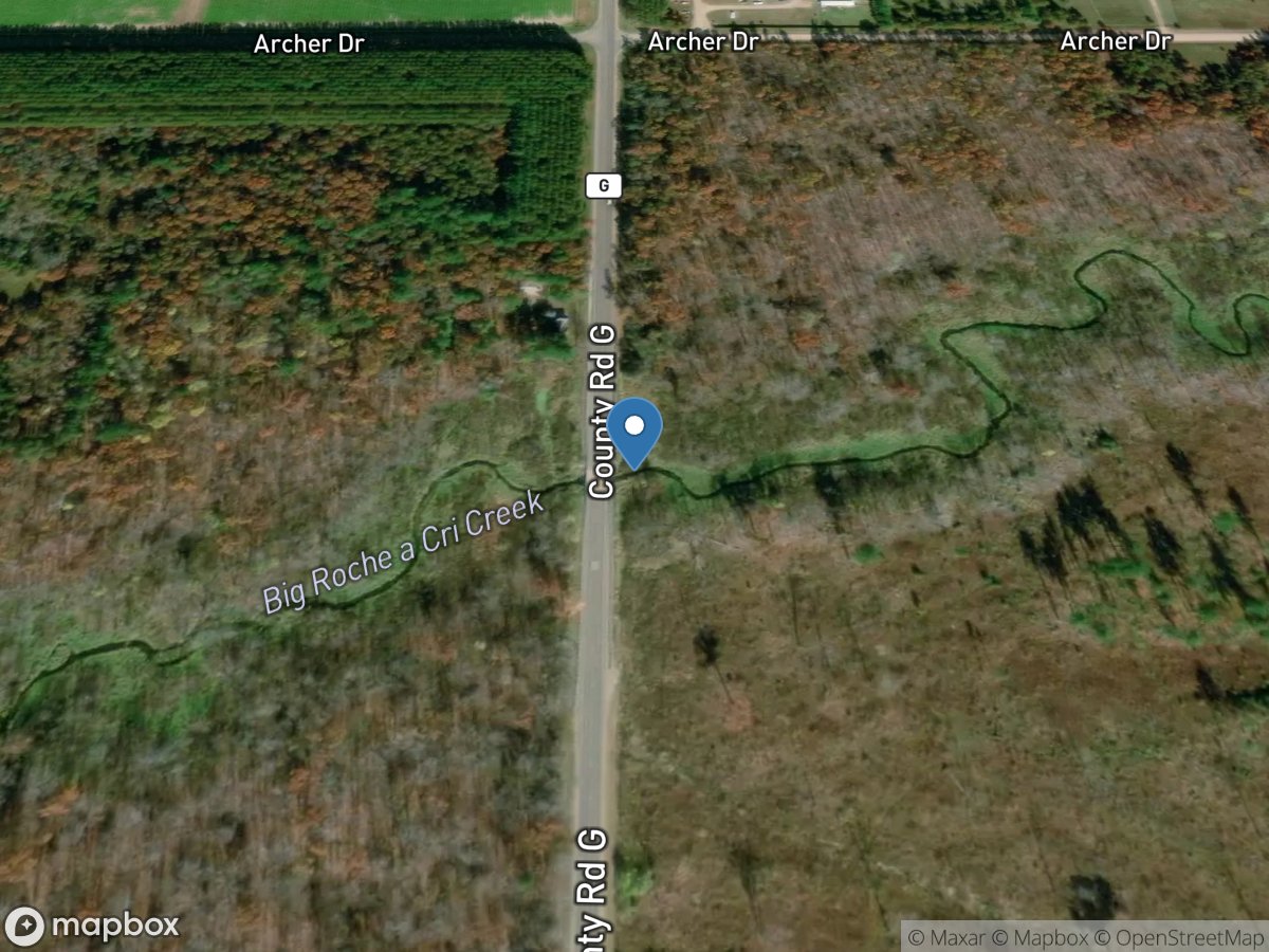 Big Roche a Cri Creek at Highway G near Leola, WI location