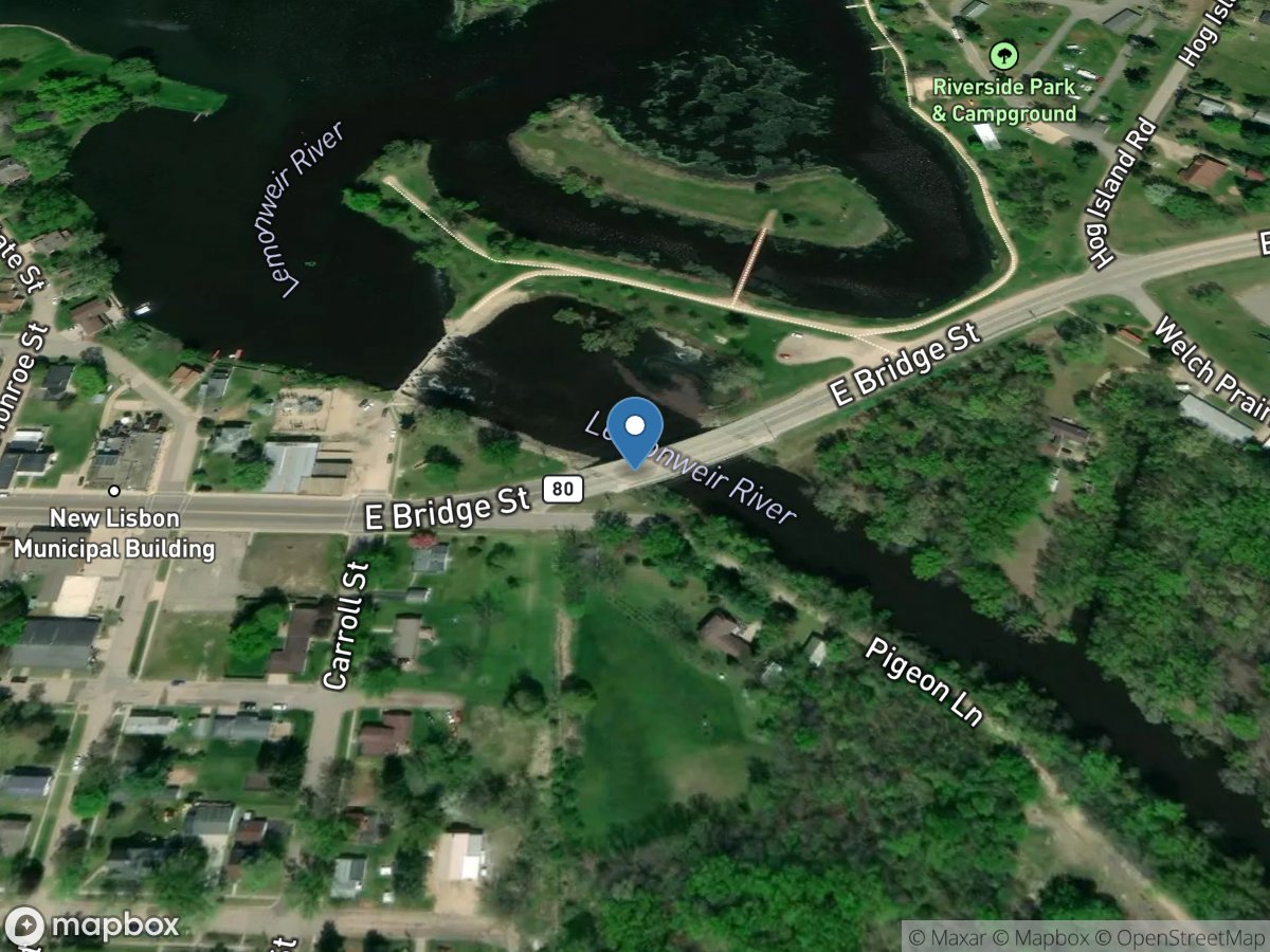 Lemonweir River at New Lisbon, WI location