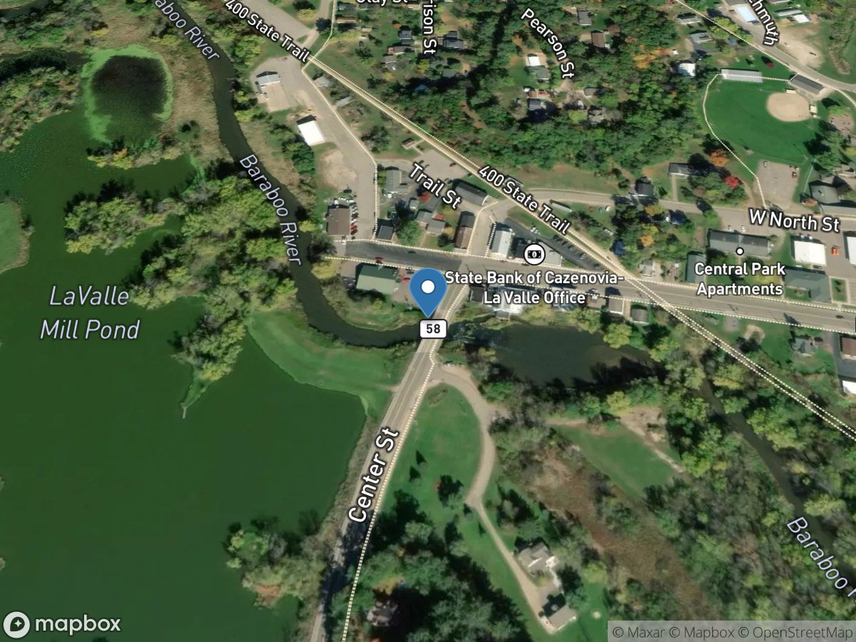 Baraboo River at LA Valle, WI location