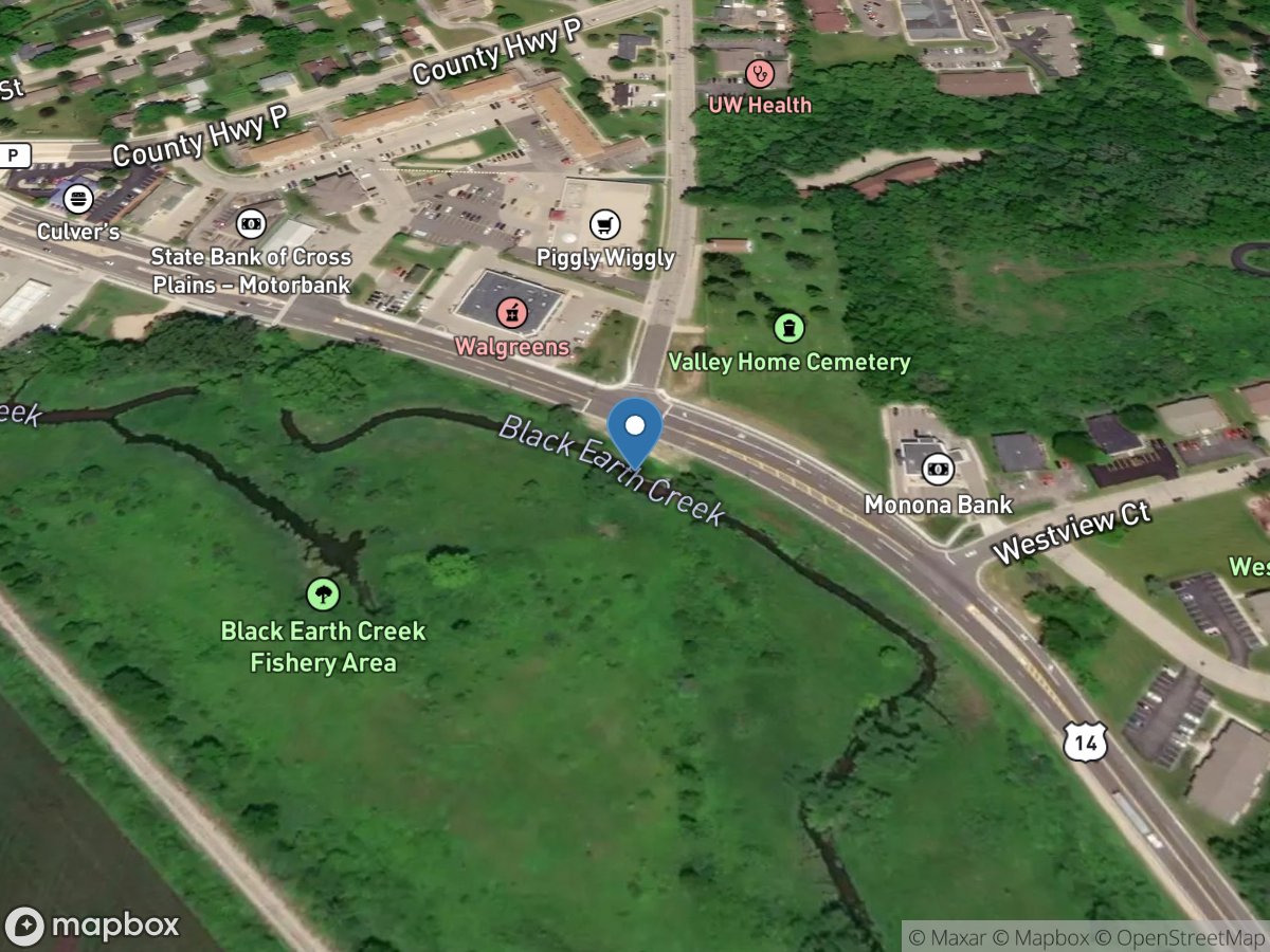 Black Earth Creek near Brewery Road at Cross Plains,WI location