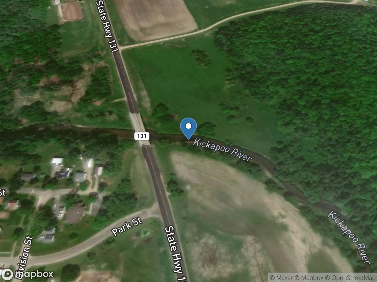 KICKAPOO River @ ST Highway 131 At ONTARIO, WI location