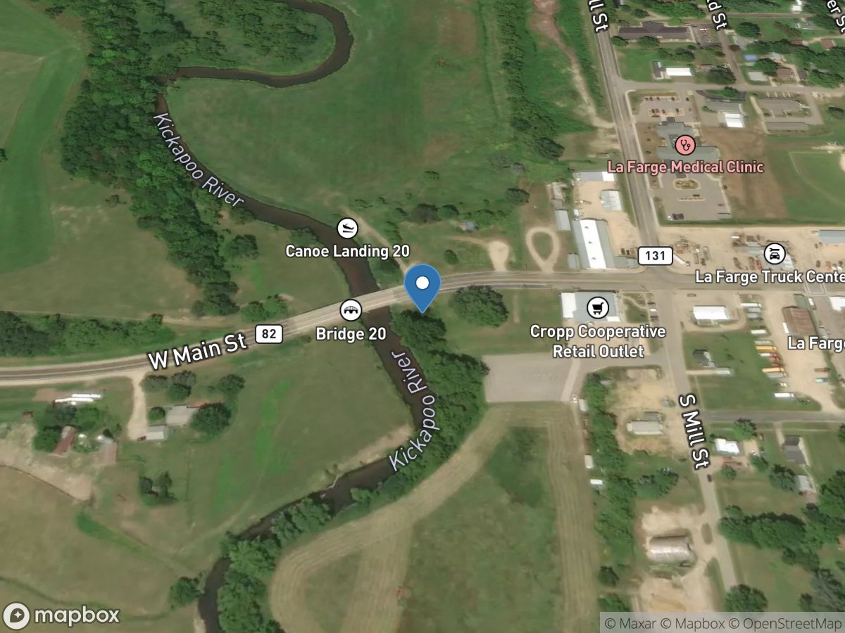 Kickapoo River at LA Farge, WI location