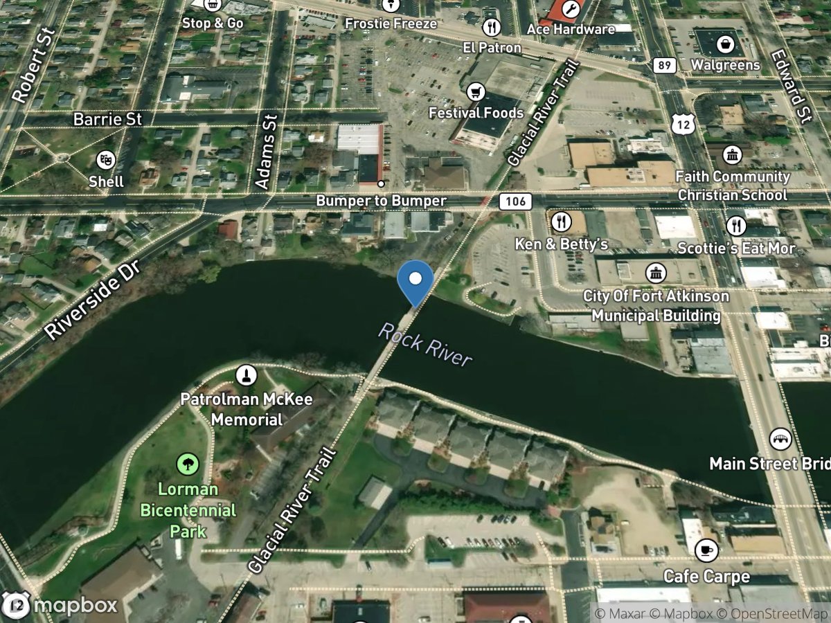 Rock River at Fort Atkinson, WI location