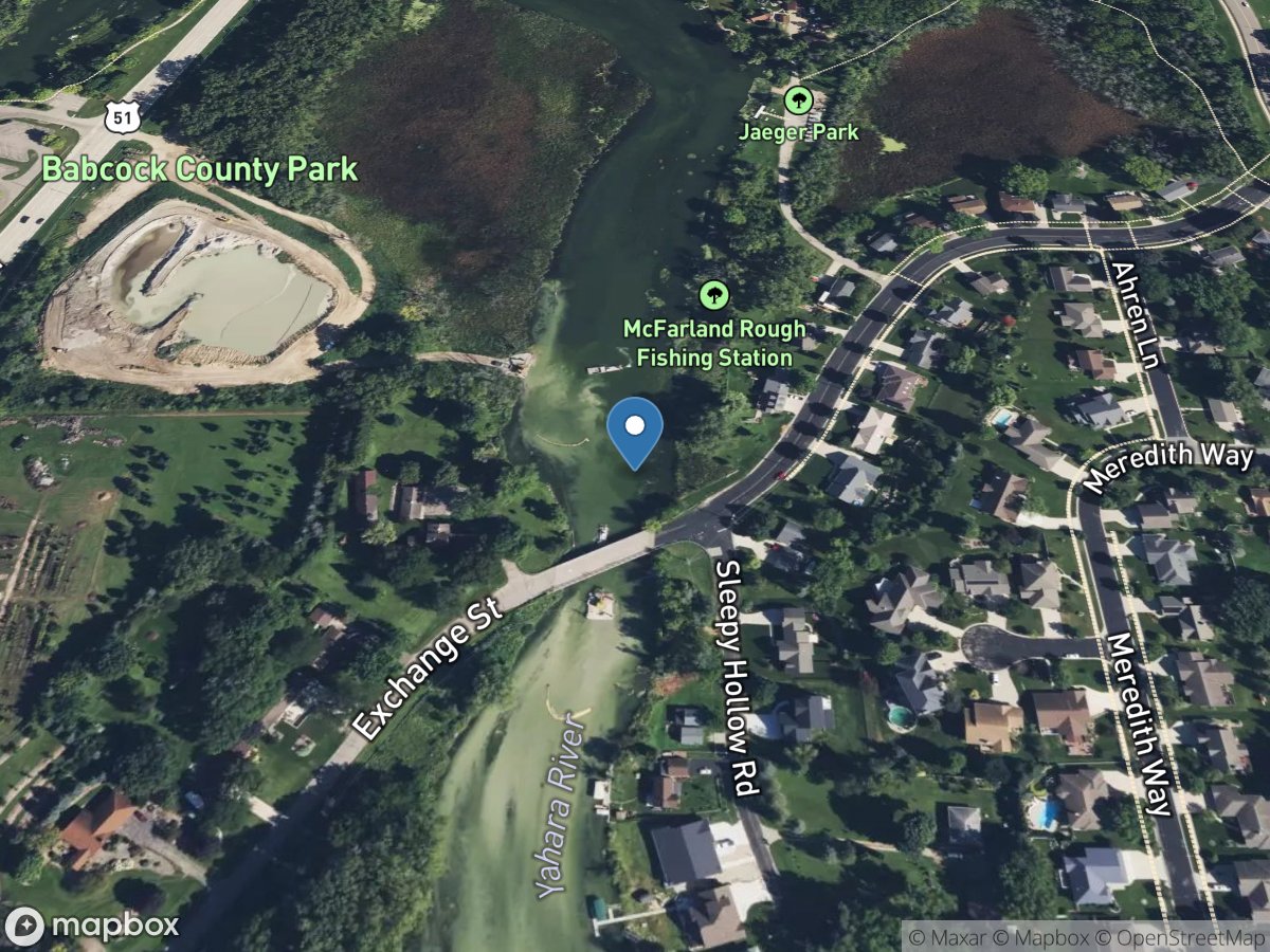 Yahara River @ Exchange ST Bridge at Mc Farland,WI location