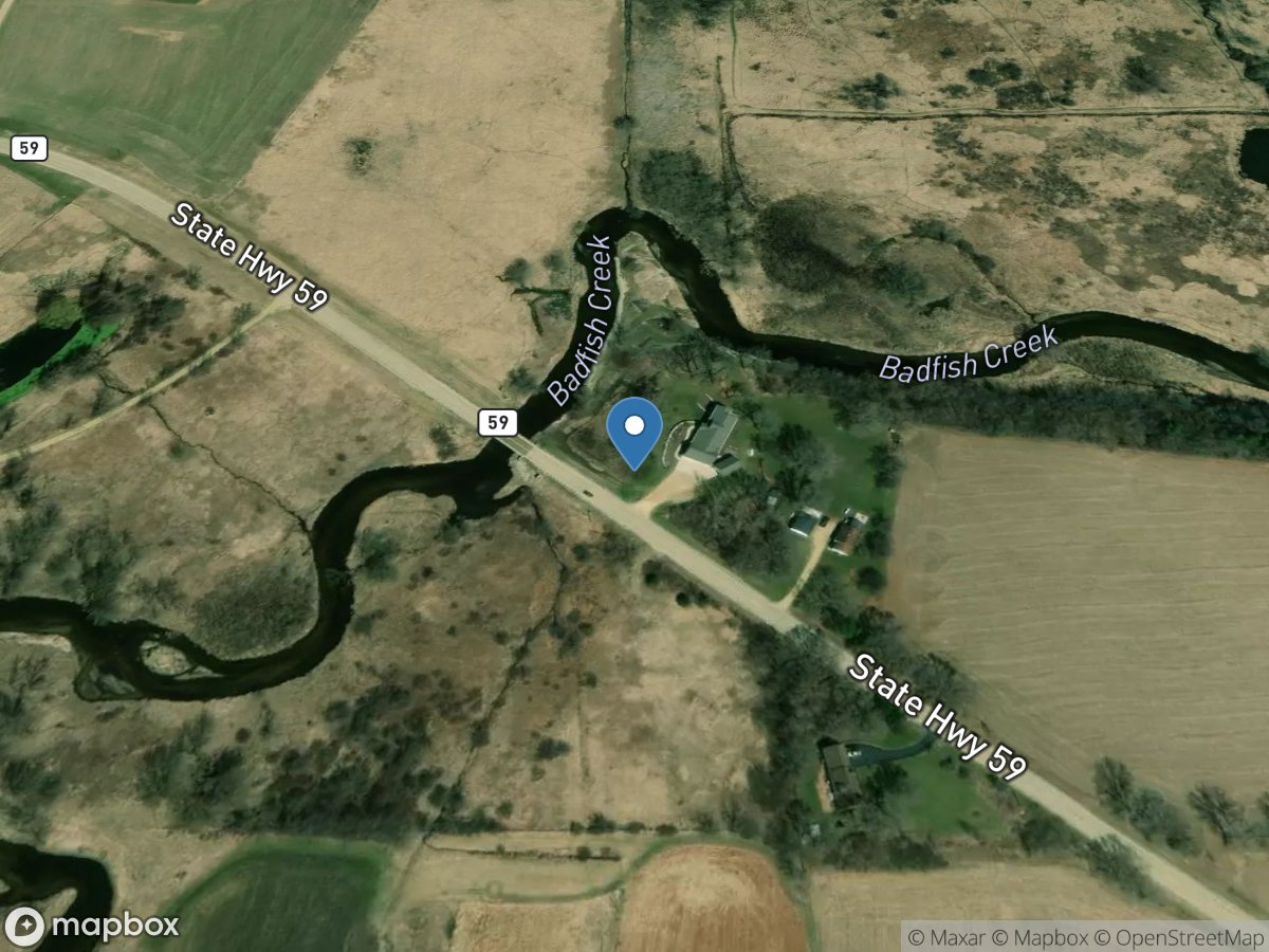 Badfish Creek near Cooksville, WI location