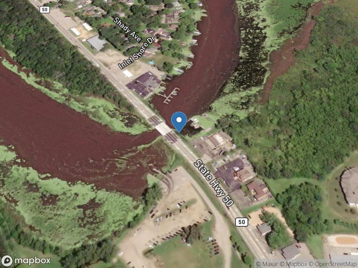 Delavan Lake Inlet at State Highway 50 at Lake Lawn,WI location