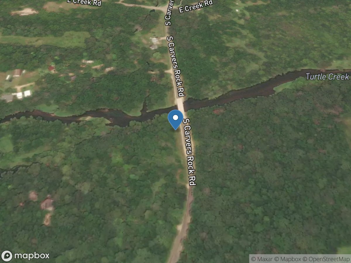 Turtle Creek at Carvers Rock Road near Clinton, WI location