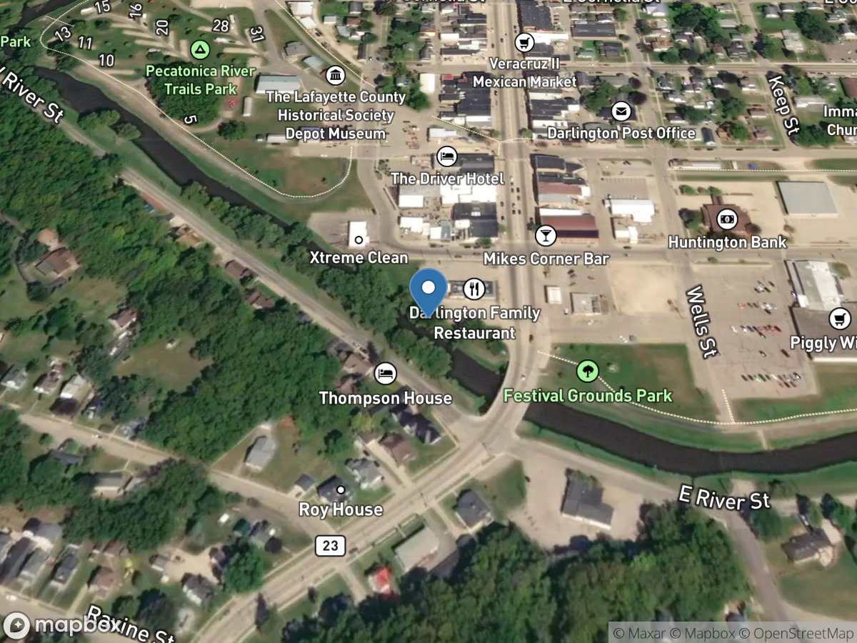 Pecatonica River at Darlington, WI location