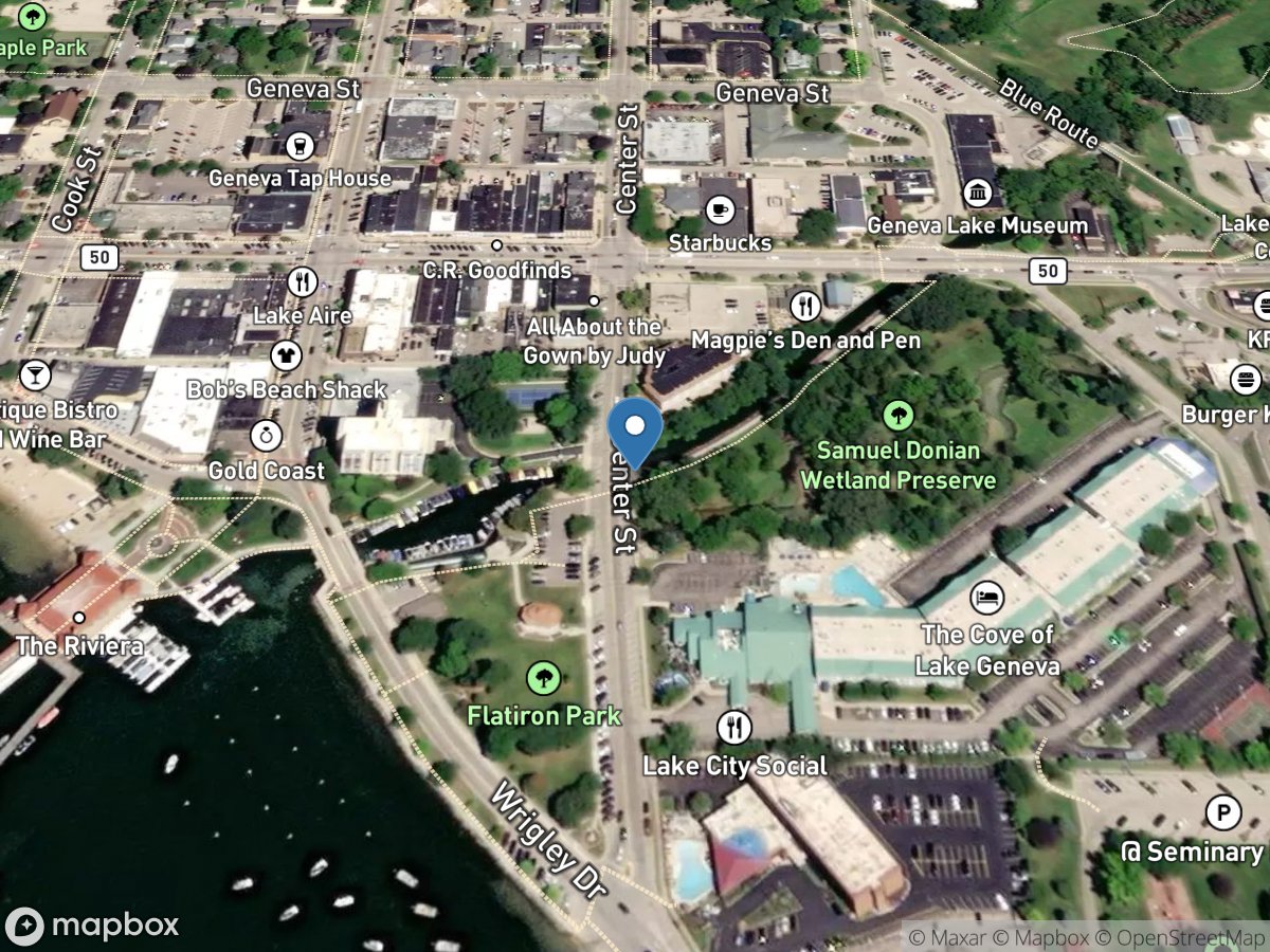 White River at Center Street at Lake Geneva, WI location