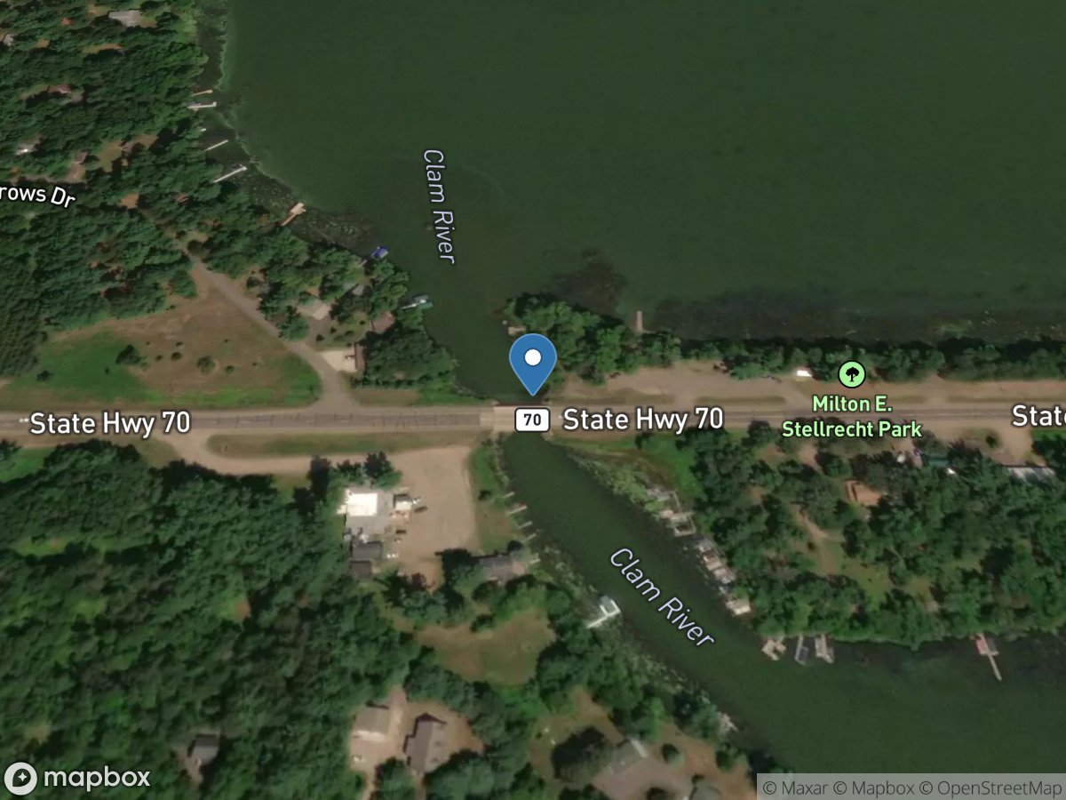 Clam R. at Clam Lake Outflow Canal near Siren, Wi. location