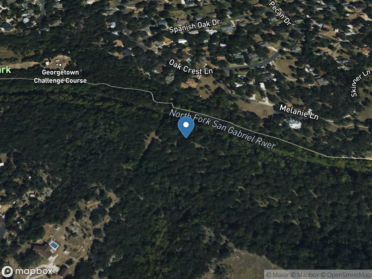 N Fork San Gabriel Rv near Georgetown, TX location