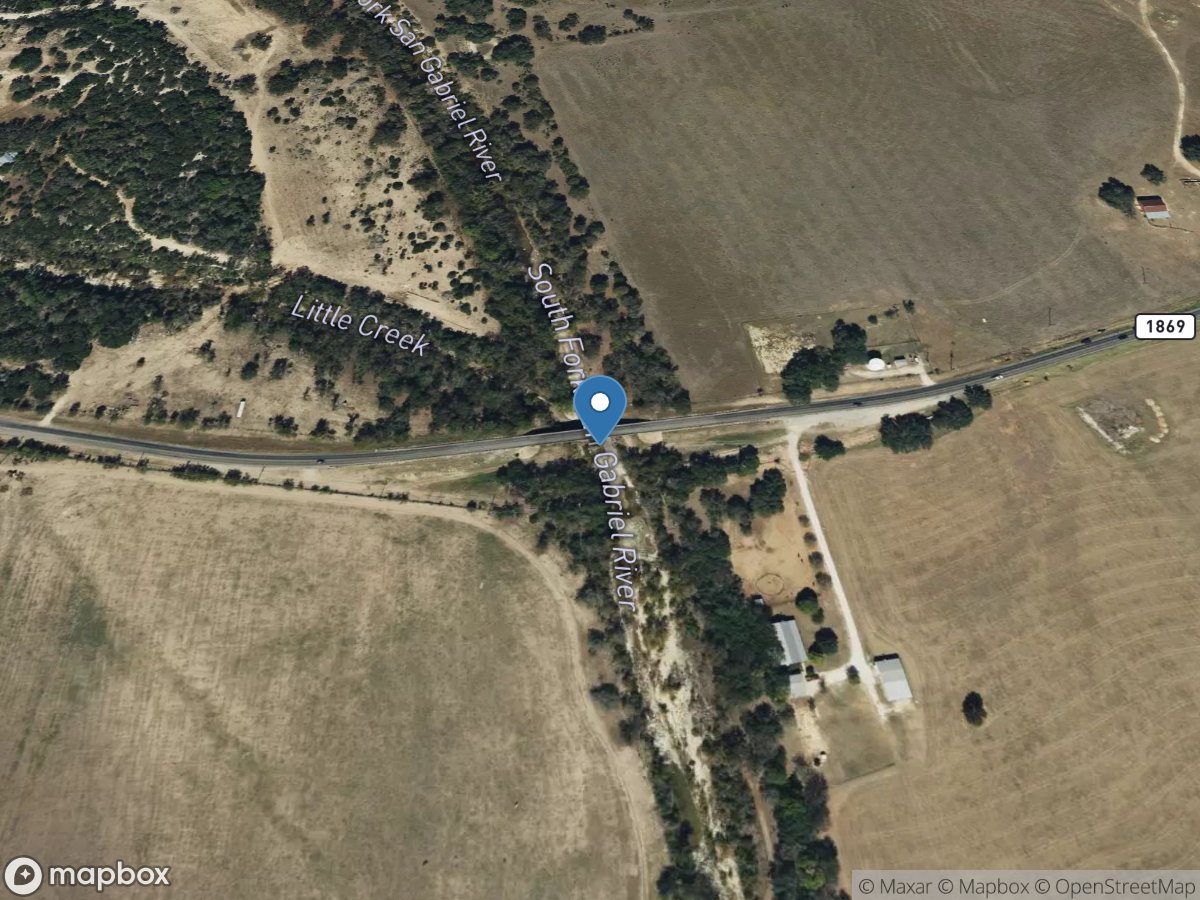 S Fork San Gabriel Rv at SH 1869 near Liberty Hill, TX location