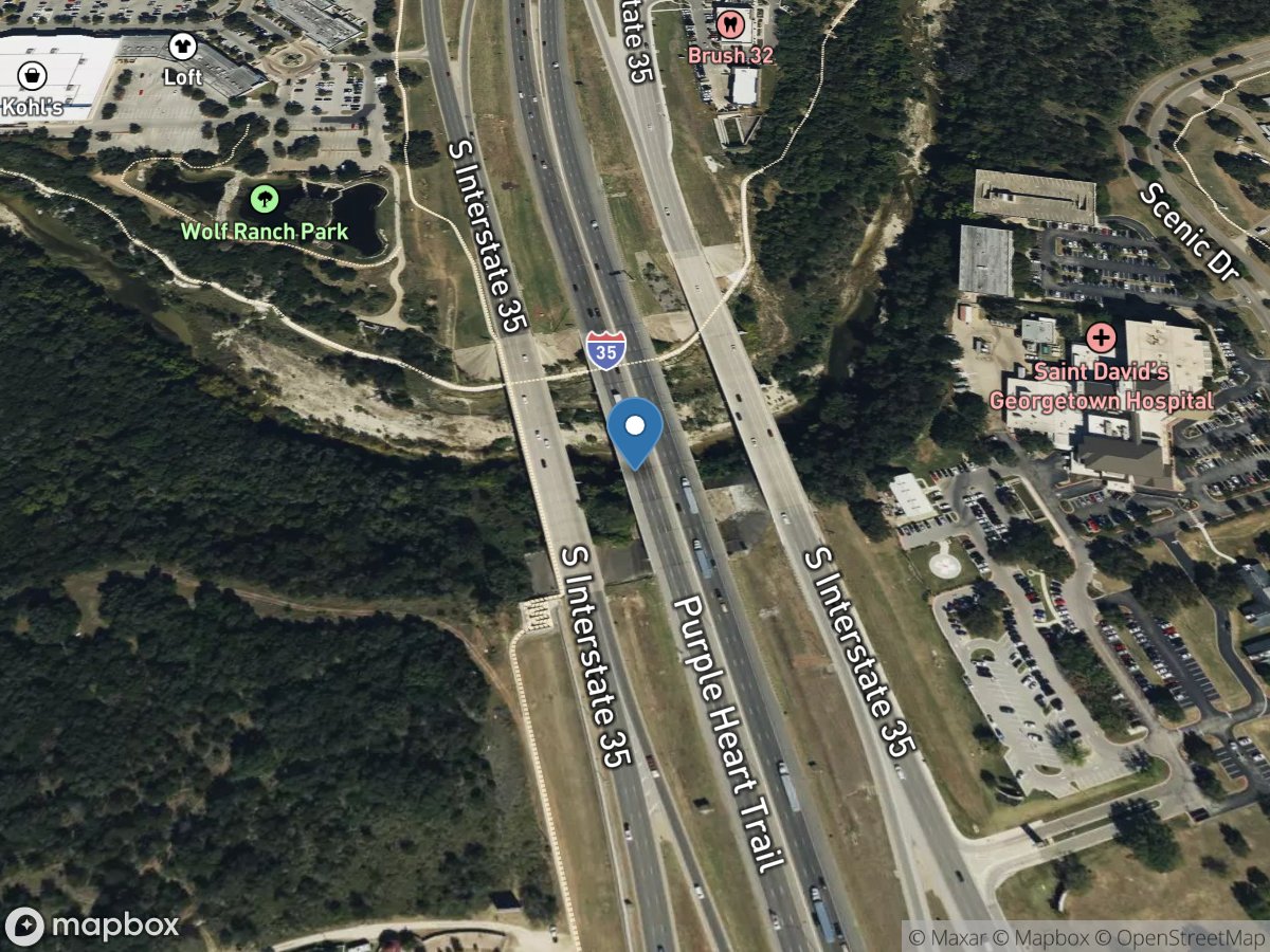 S Fork San Gabriel Rv at Georgetown, TX location