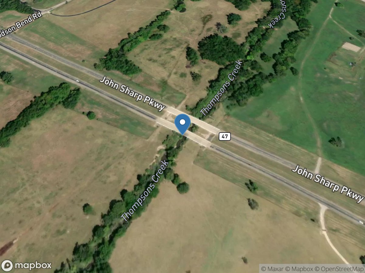 Thompson Creek at SH 47 near Bryan, TX location