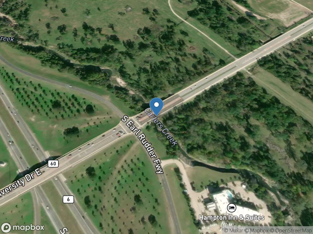 Carters Creek at FM 60 near College Station, TX location