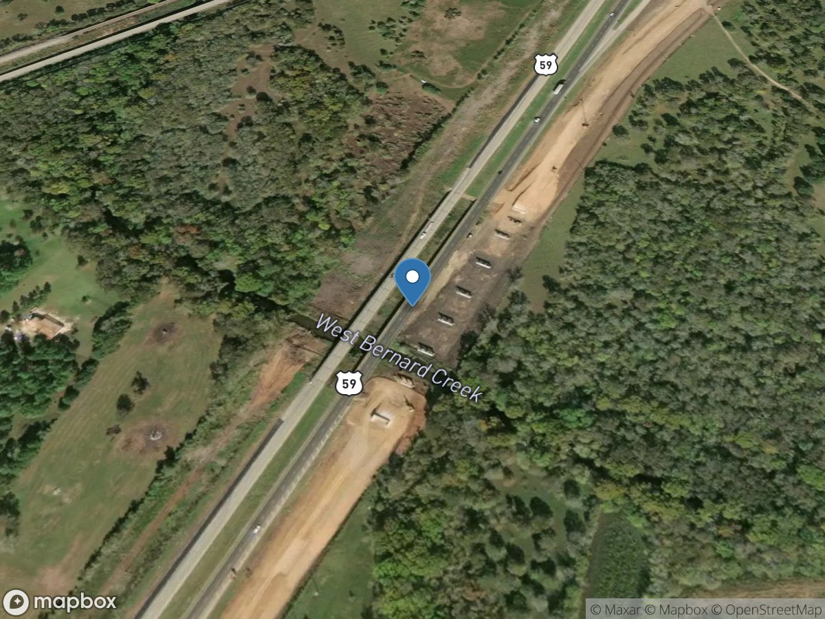 West Bernard Creek at US 59 near Hungerford, TX location