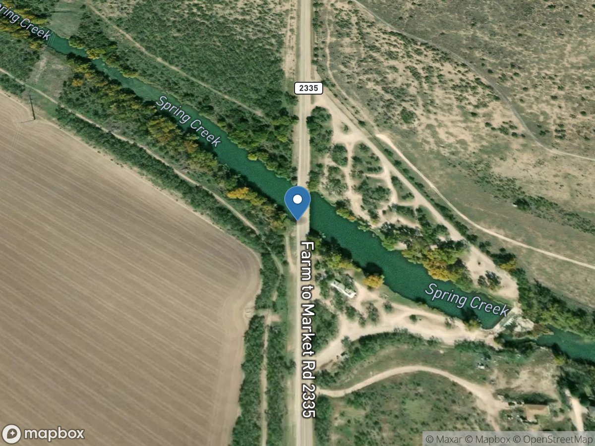 Spring Creek above Tankersley, TX location