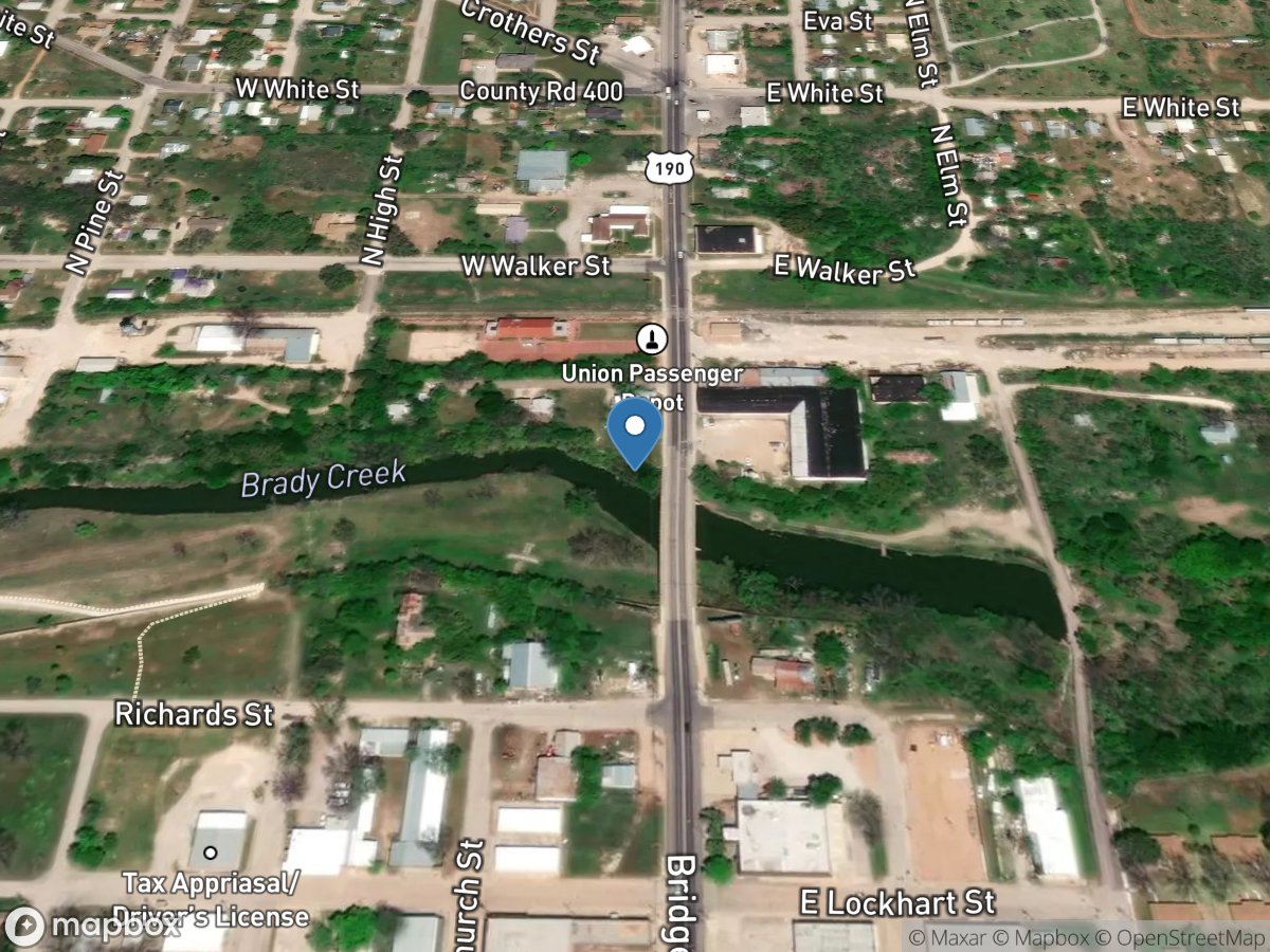 Brady Creek at Brady, TX location