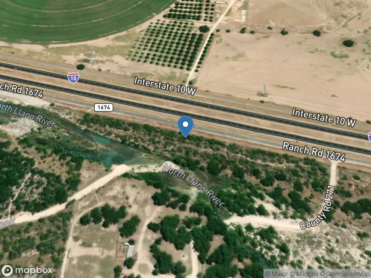 N Llano Rv near Junction, TX location