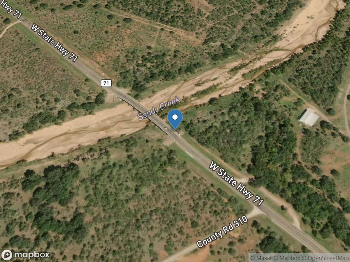 Sandy Creek near Kingsland, TX location