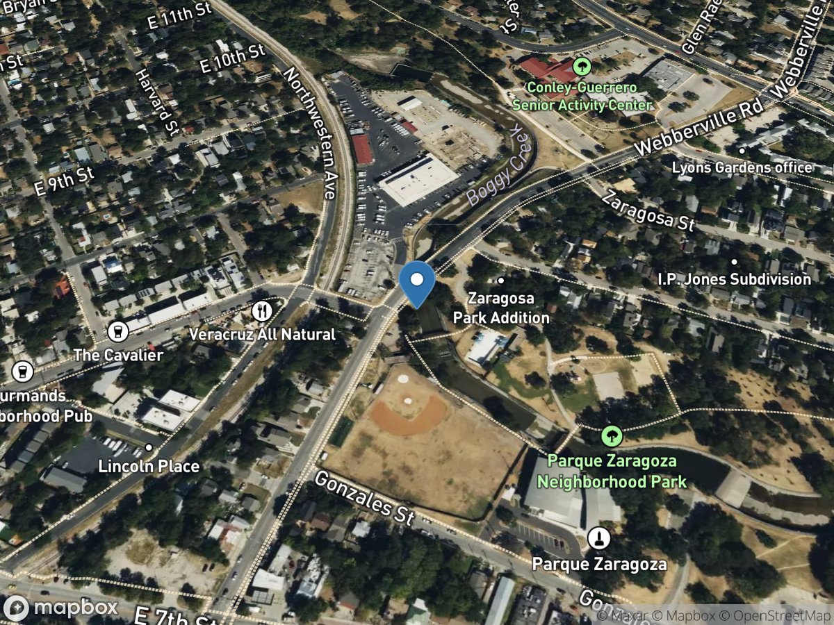 Boggy Creek at Webberville Rd, Austin, TX location