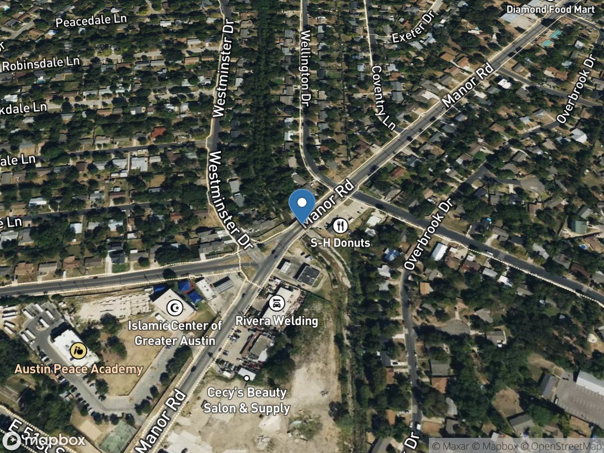 Ft Branch Boggy Creek at Manor Rd, Austin, TX location