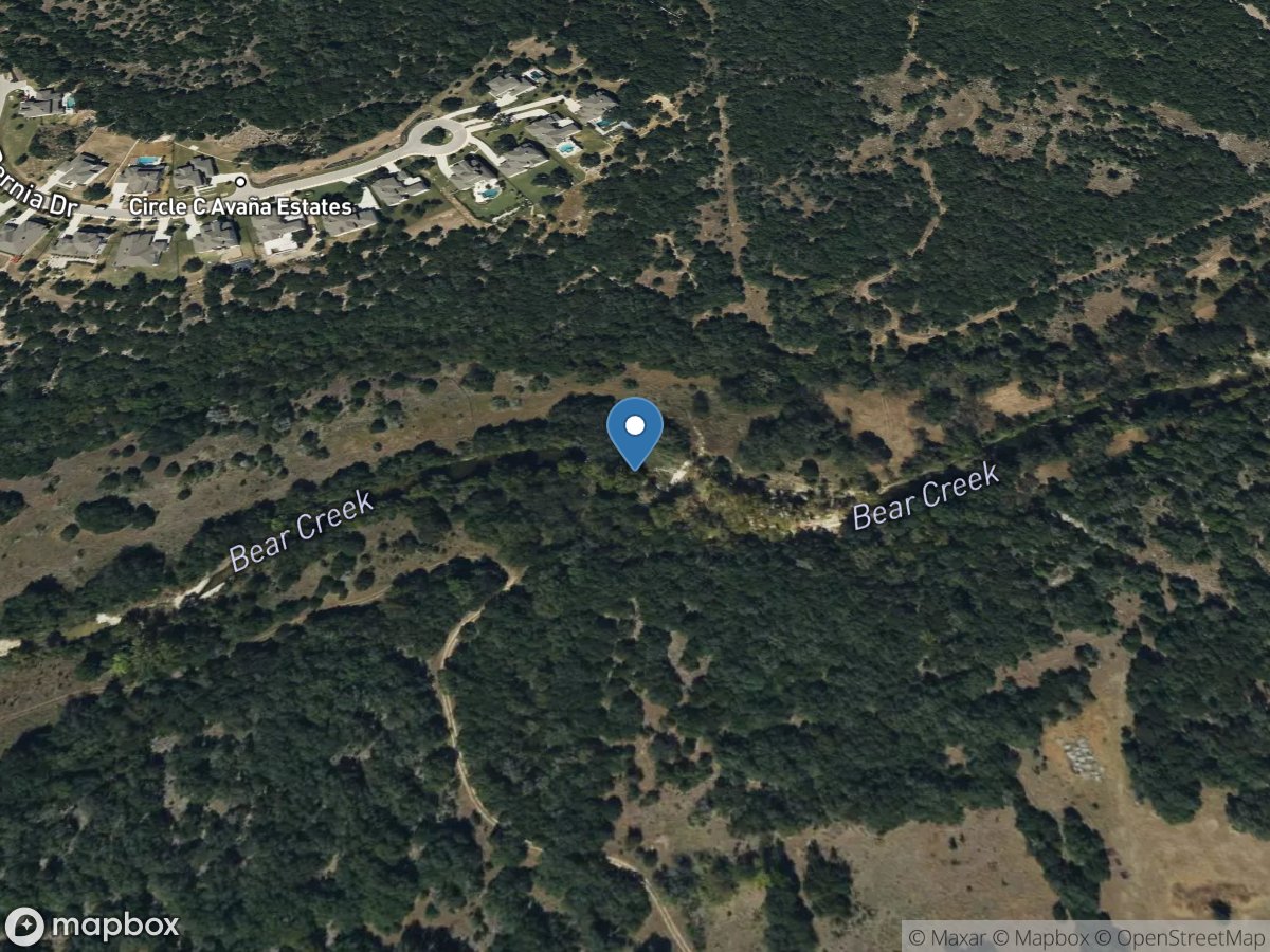 Bear Creek at Spillar Ranch Road near Manchaca, TX location