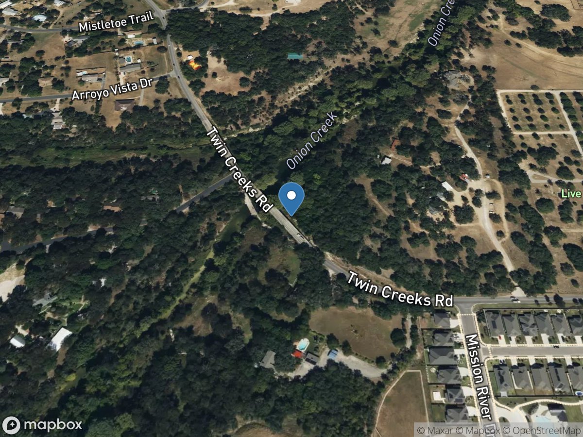 Onion Creek at Twin Creeks Road near Manchaca, TX location