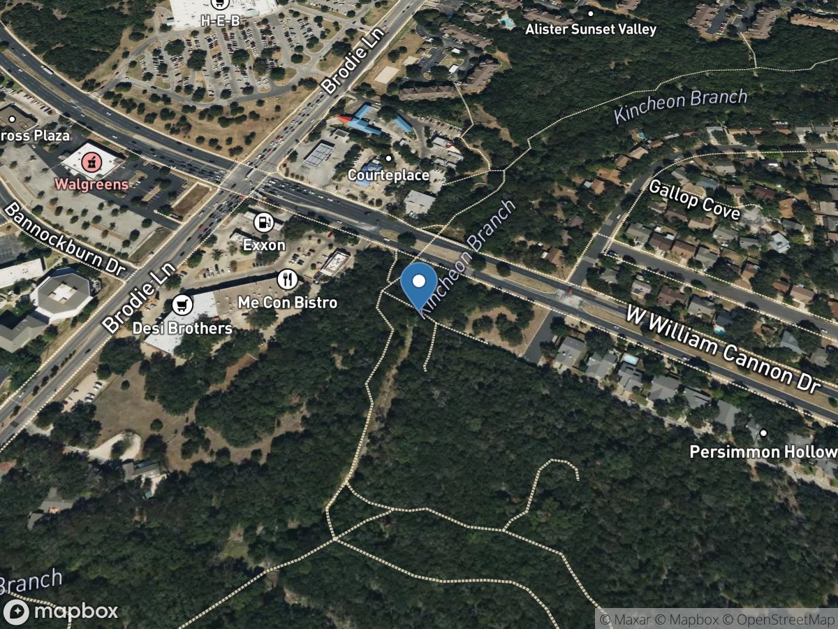 Kincheon Branch at William Cannon Blvd, Austin, TX location