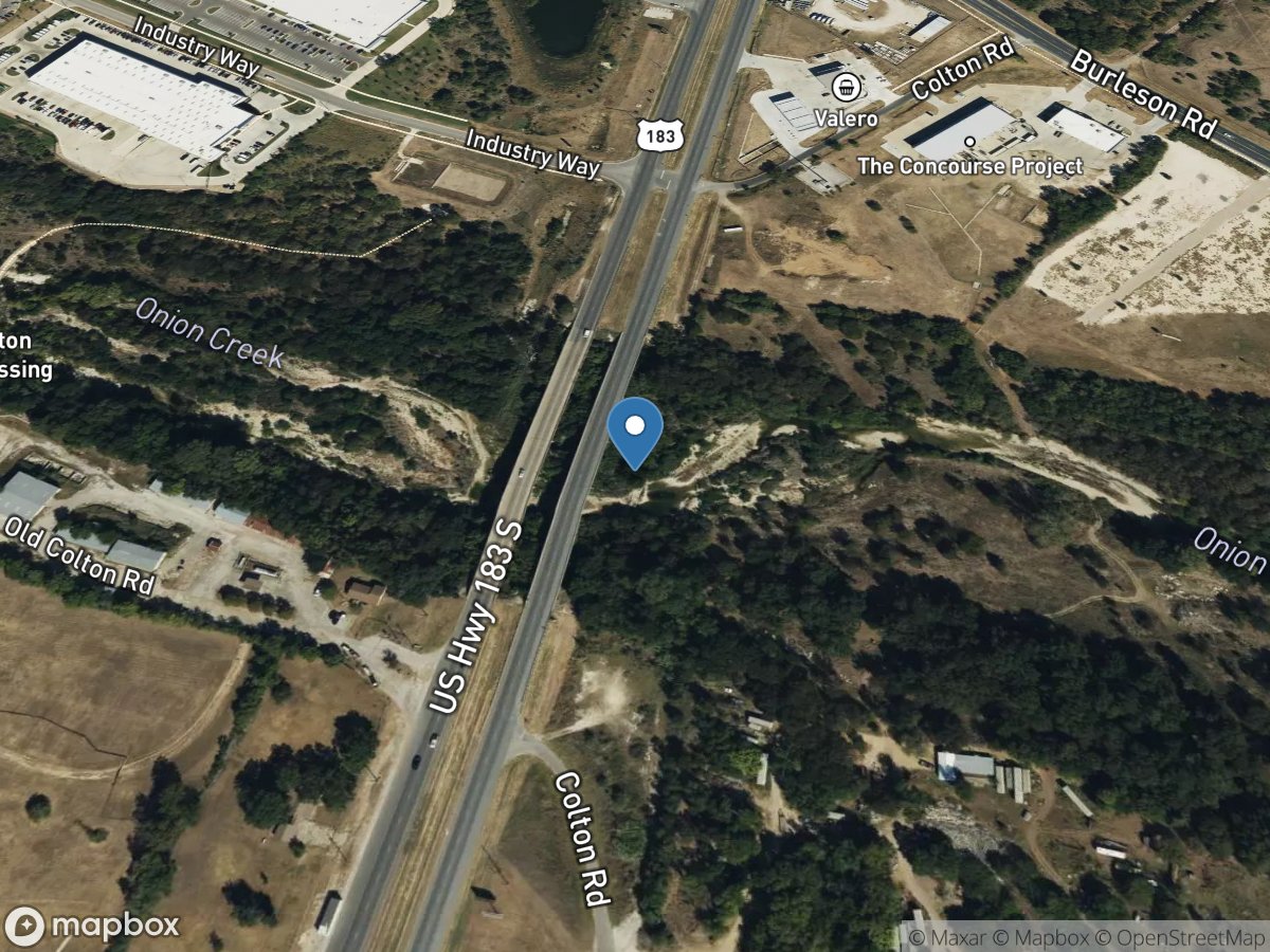 Onion Creek at US Highway 183, Austin, TX location
