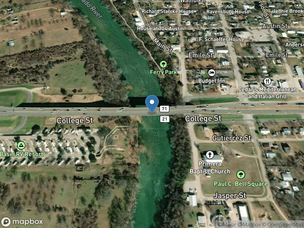 Colorado Rv at Bastrop, TX location