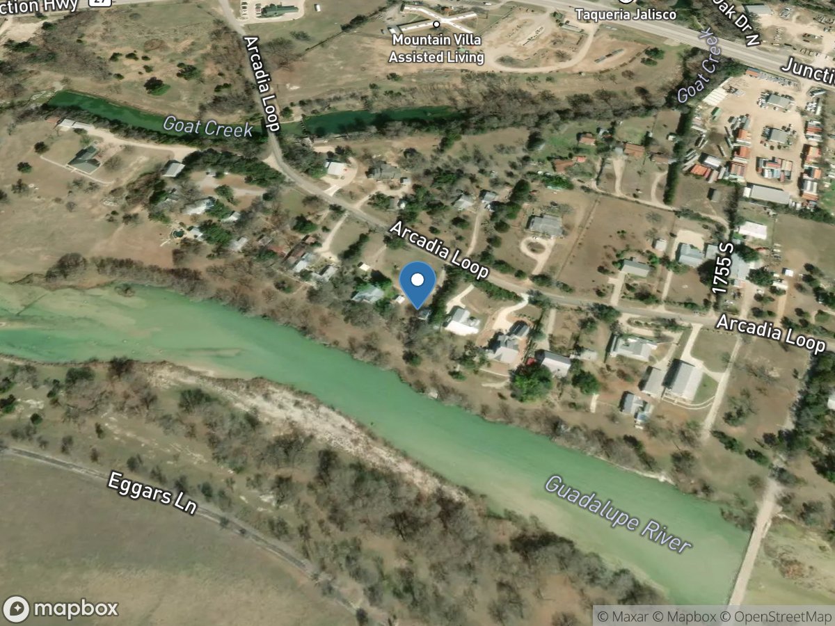 Guadalupe Rv above Bear Creek at Kerrville, TX location
