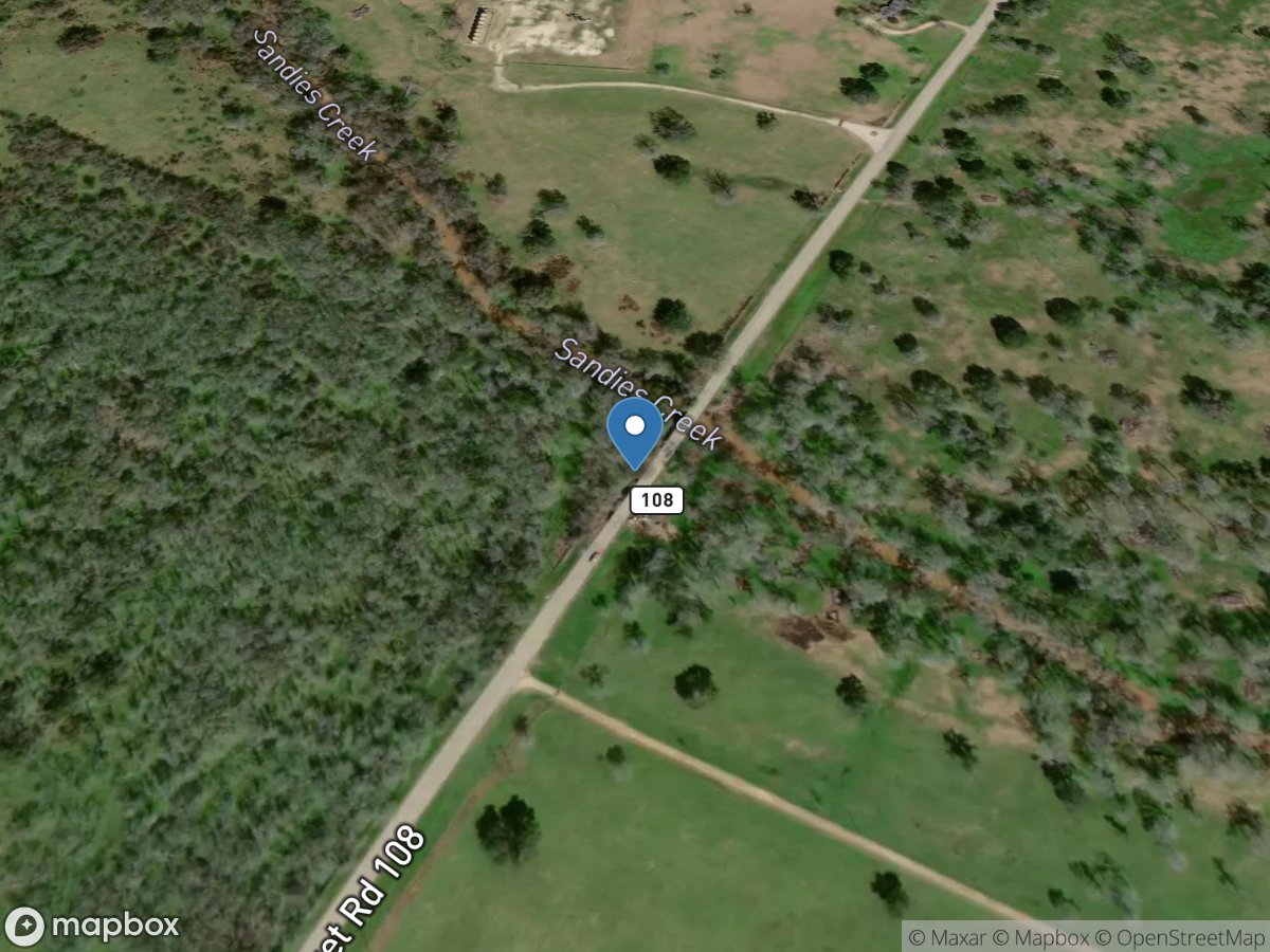 Sandies Creek at FM 108 near Smiley, TX location