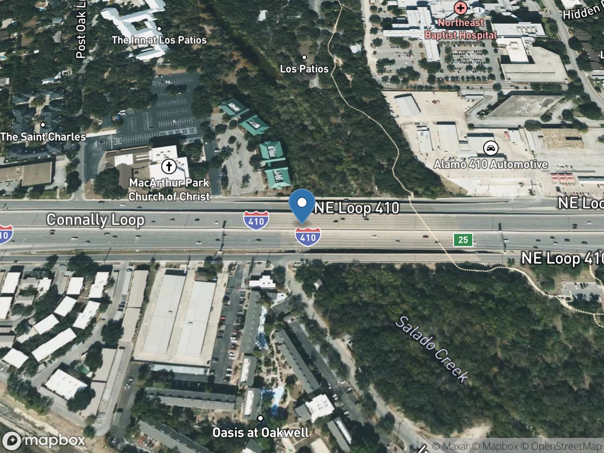 Salado Creek at Loop 410, San Antonio, TX location