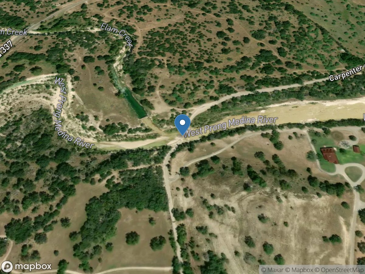 W Prong Medina Rv at Carpenter Creek Road near Medina, TX location