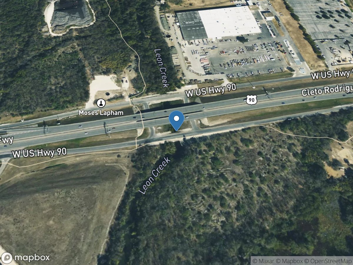 Leon Creek at SH 90, San Antonio, TX location