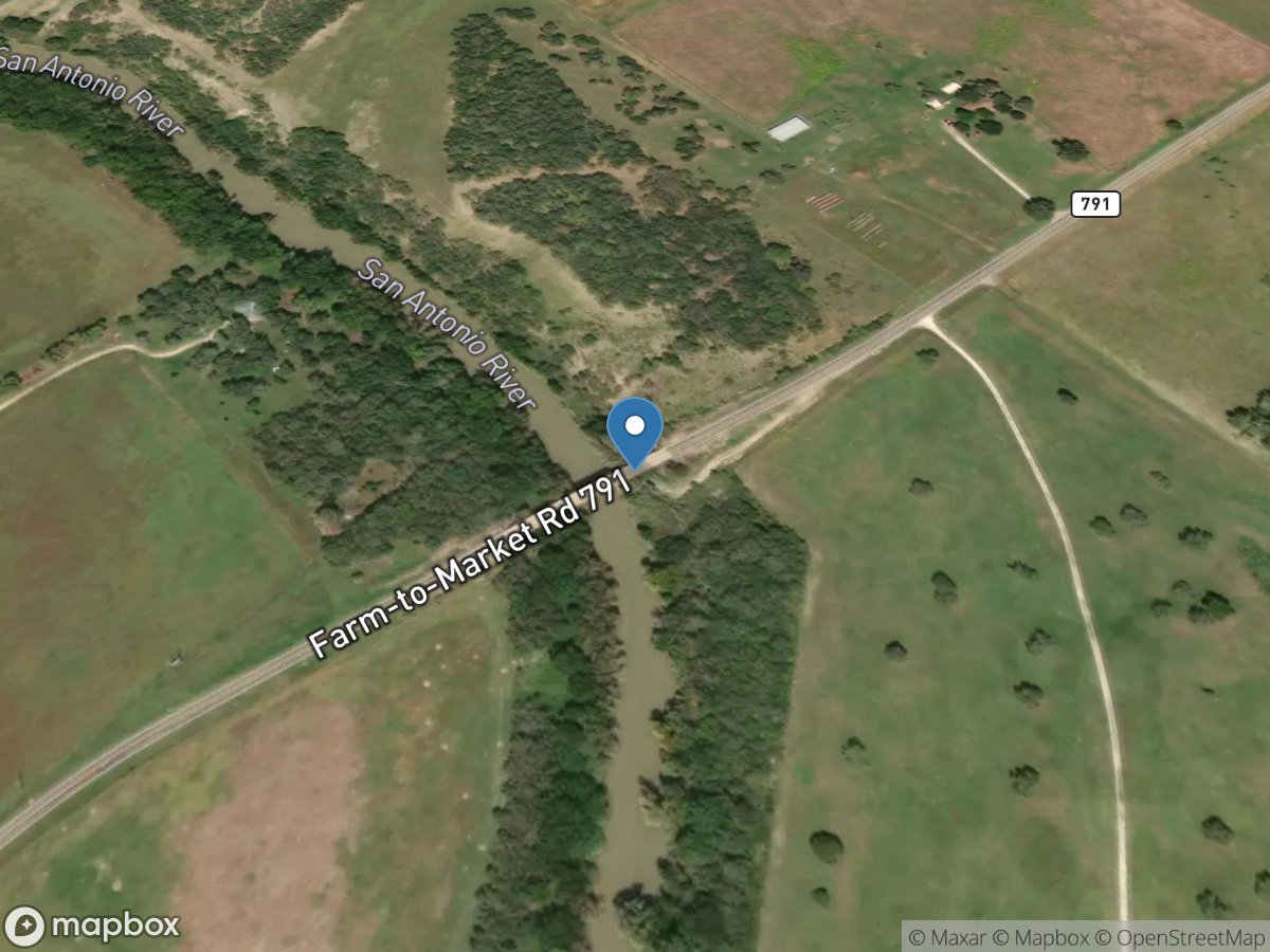 San Antonio Rv near Falls City, TX location