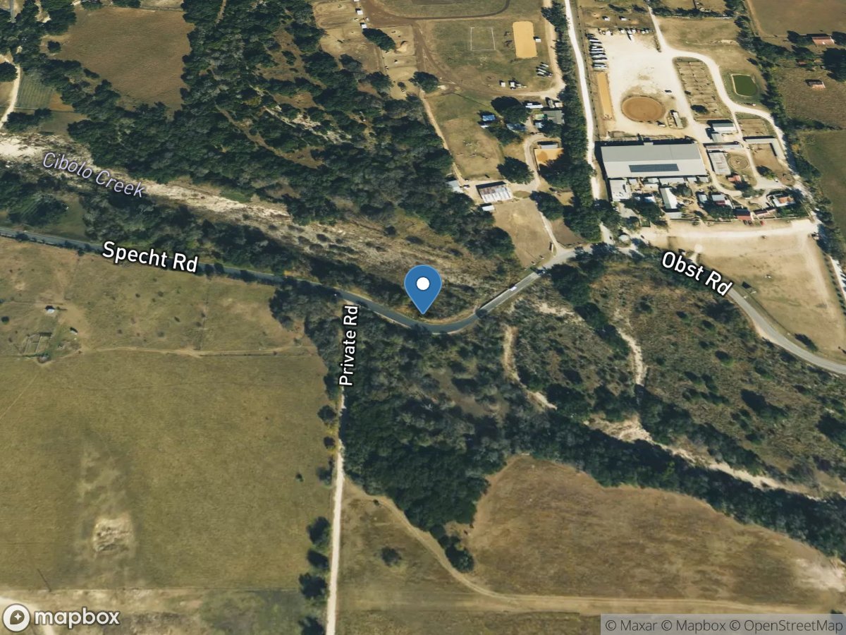 Cibolo Creek at Specht Road near Bulverde, TX location