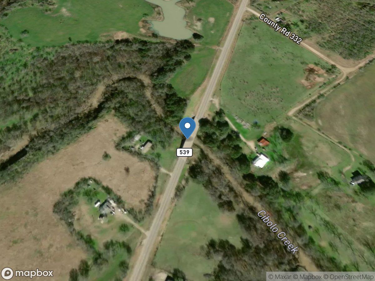 Cibolo Creek at Sutherland Springs, TX location