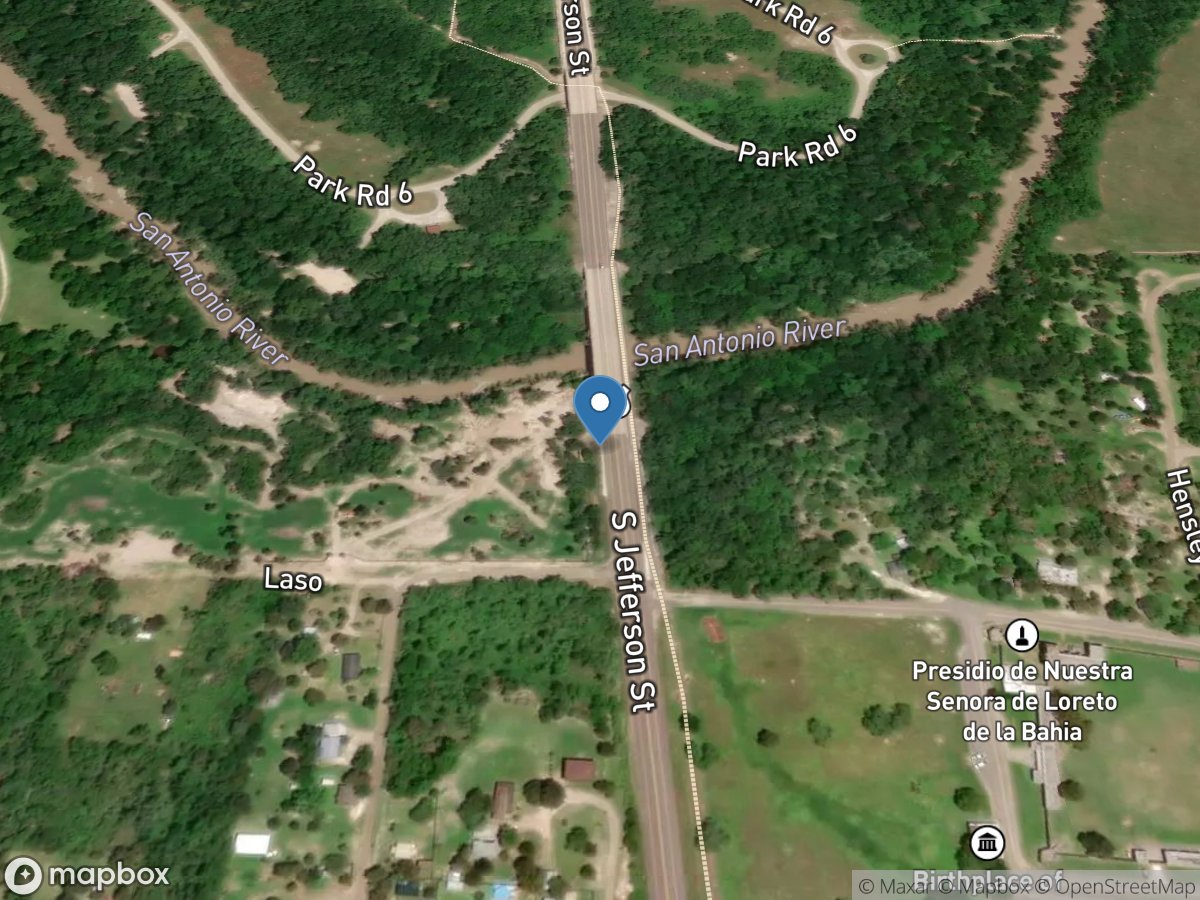 San Antonio Rv at Goliad, TX location