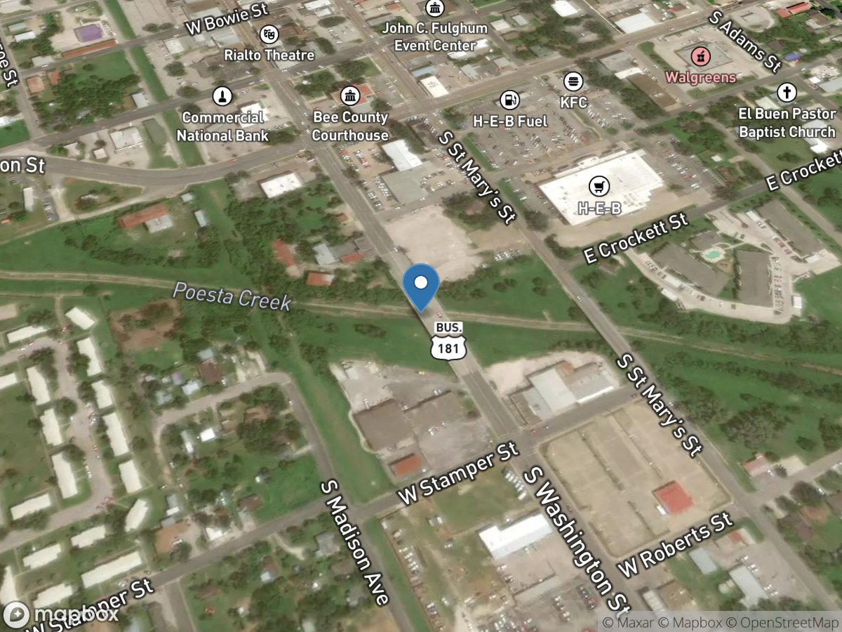 Poesta Creek at Beeville, TX location