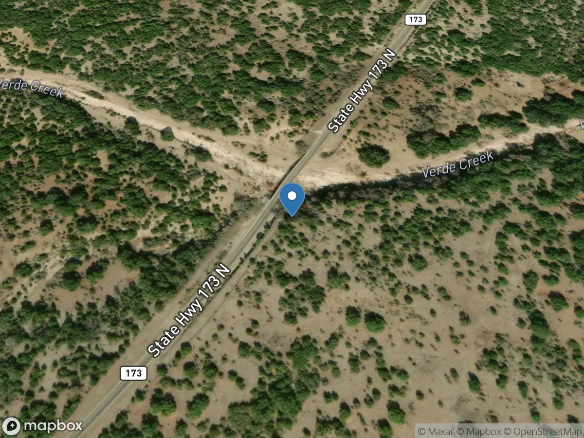 Middle Verde Creek at SH 173 near Bandera, TX location