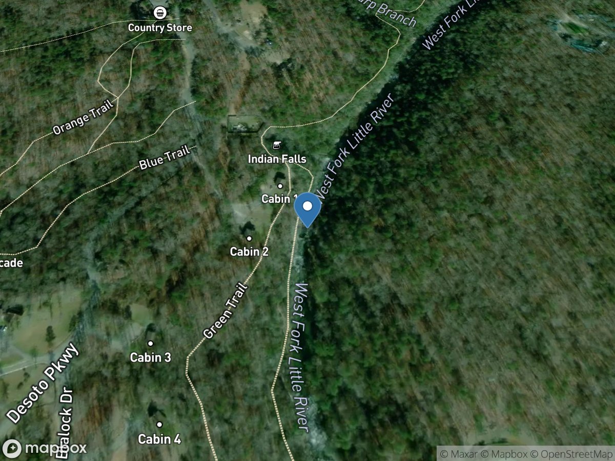 West Fork Little River at Desoto Park near Fort Payne AL location