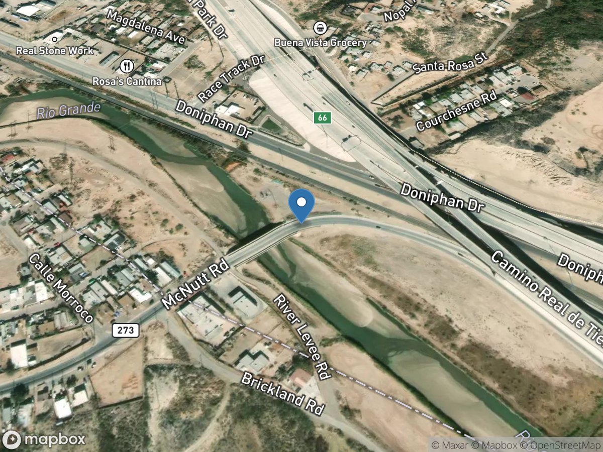 Rio Grande at El Paso, TX location