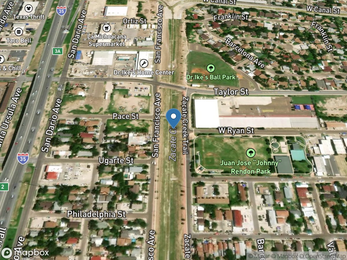 Zacate Creek at Laredo, TX location