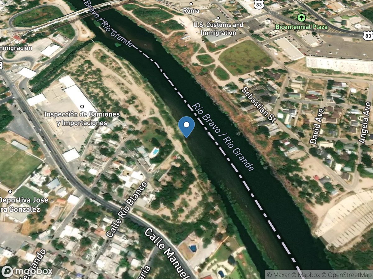 Rio Grande at Roma, TX location