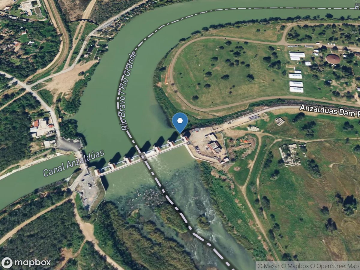 Rio Grande at Anzalduas Dam near Hidalgo, TX location