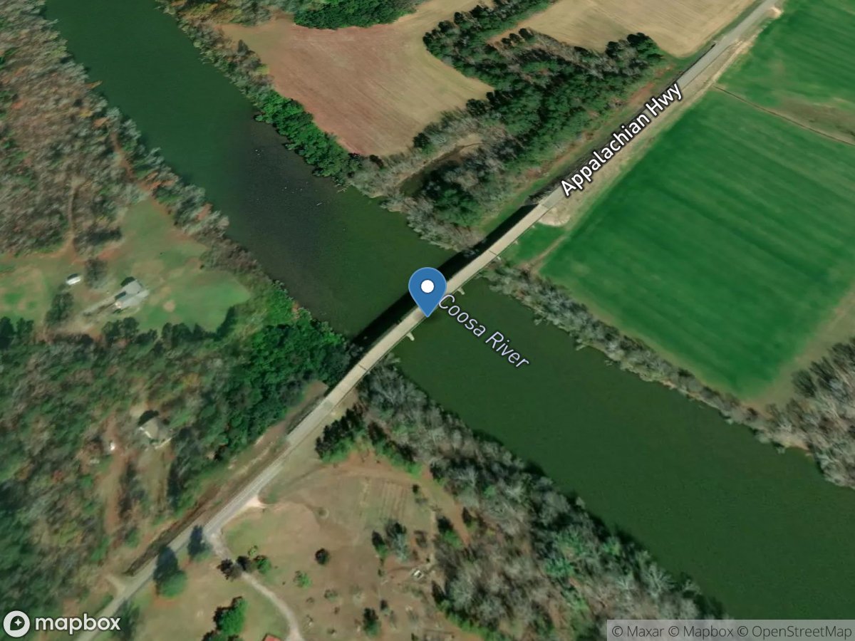 Coosa River at Hokes Bluff, AL location