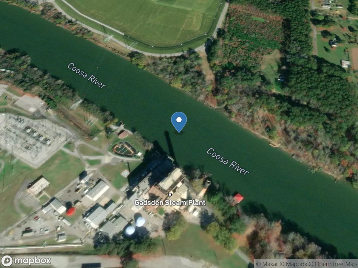 Coosa River at Gadsden Steam Plant near Gadsden, AL location