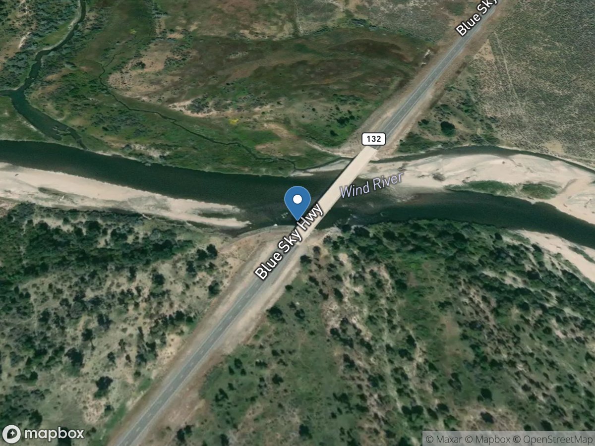 Wind River near Kinnear, WY location